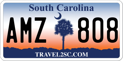 SC license plate AMZ808
