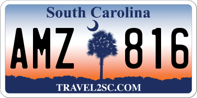 SC license plate AMZ816