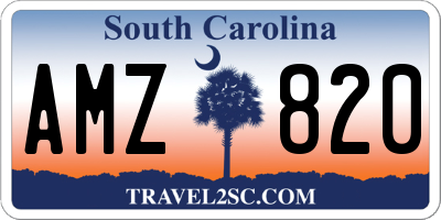 SC license plate AMZ820