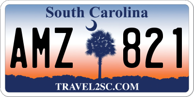 SC license plate AMZ821
