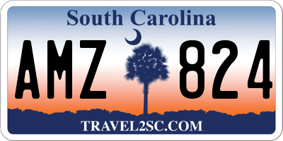 SC license plate AMZ824