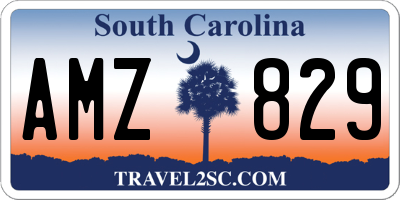 SC license plate AMZ829