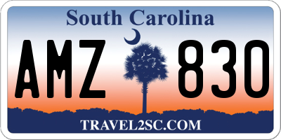SC license plate AMZ830