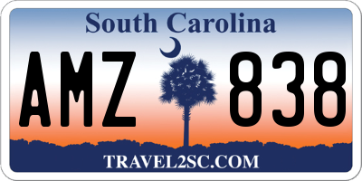 SC license plate AMZ838