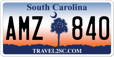 SC license plate AMZ840