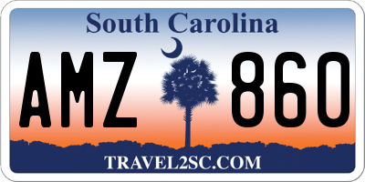 SC license plate AMZ860