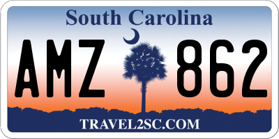 SC license plate AMZ862