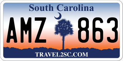 SC license plate AMZ863