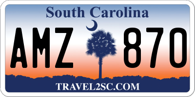 SC license plate AMZ870