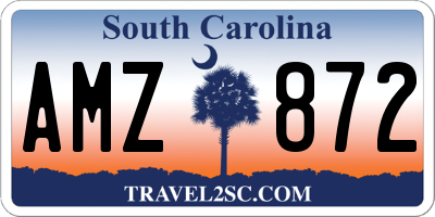 SC license plate AMZ872