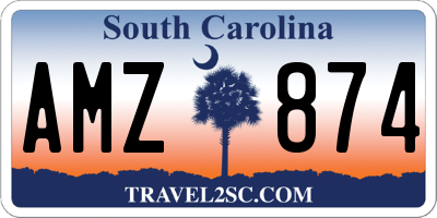 SC license plate AMZ874
