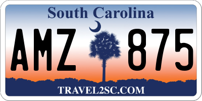 SC license plate AMZ875