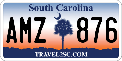 SC license plate AMZ876