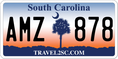 SC license plate AMZ878