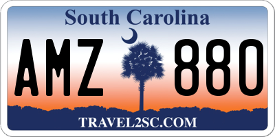 SC license plate AMZ880