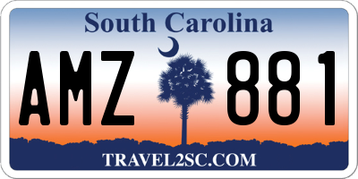 SC license plate AMZ881