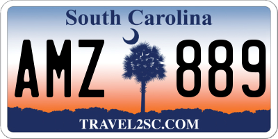 SC license plate AMZ889