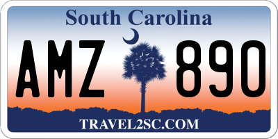 SC license plate AMZ890