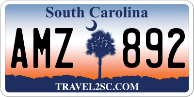 SC license plate AMZ892