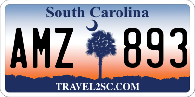 SC license plate AMZ893