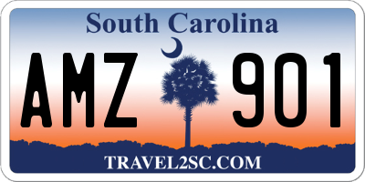 SC license plate AMZ901