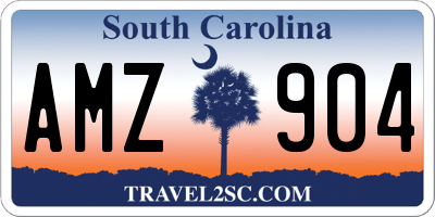 SC license plate AMZ904