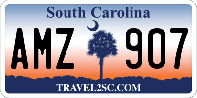 SC license plate AMZ907