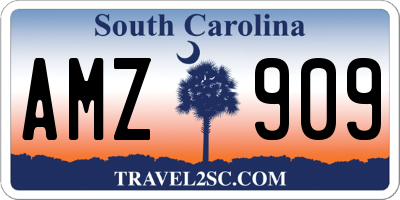 SC license plate AMZ909
