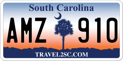 SC license plate AMZ910