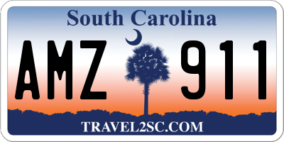 SC license plate AMZ911