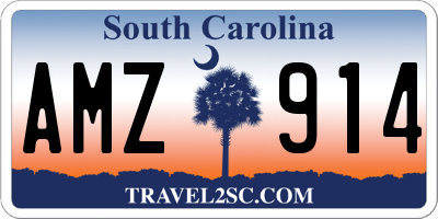 SC license plate AMZ914