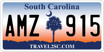 SC license plate AMZ915