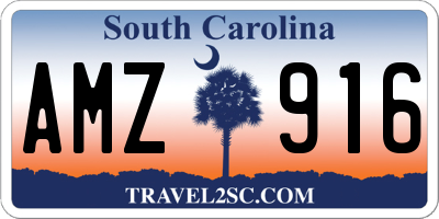 SC license plate AMZ916