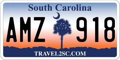 SC license plate AMZ918