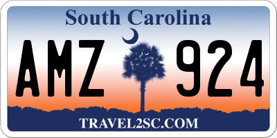 SC license plate AMZ924