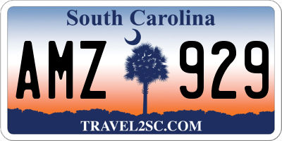 SC license plate AMZ929