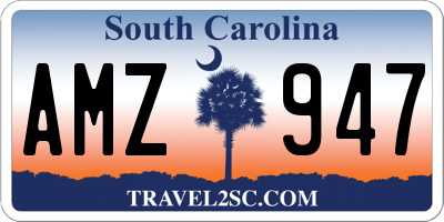SC license plate AMZ947