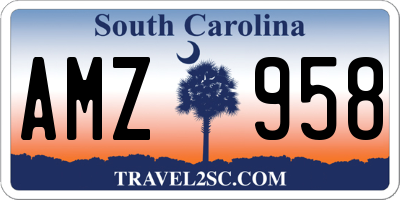 SC license plate AMZ958