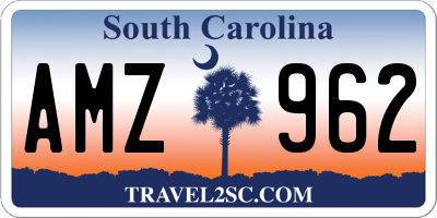 SC license plate AMZ962