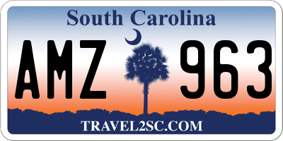 SC license plate AMZ963