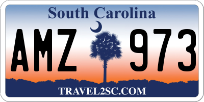 SC license plate AMZ973