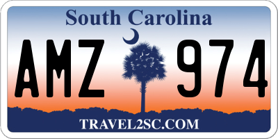 SC license plate AMZ974