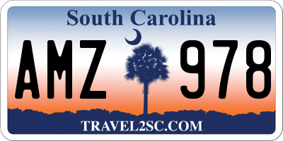 SC license plate AMZ978