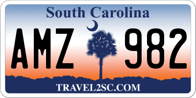 SC license plate AMZ982