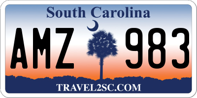 SC license plate AMZ983