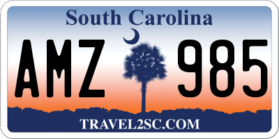 SC license plate AMZ985
