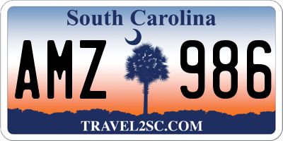 SC license plate AMZ986