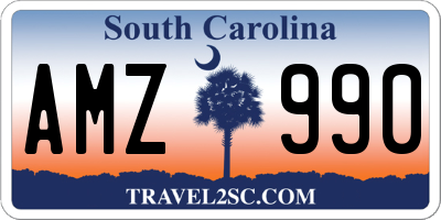 SC license plate AMZ990