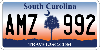 SC license plate AMZ992