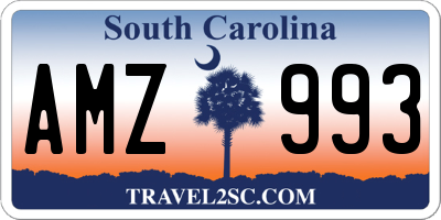 SC license plate AMZ993